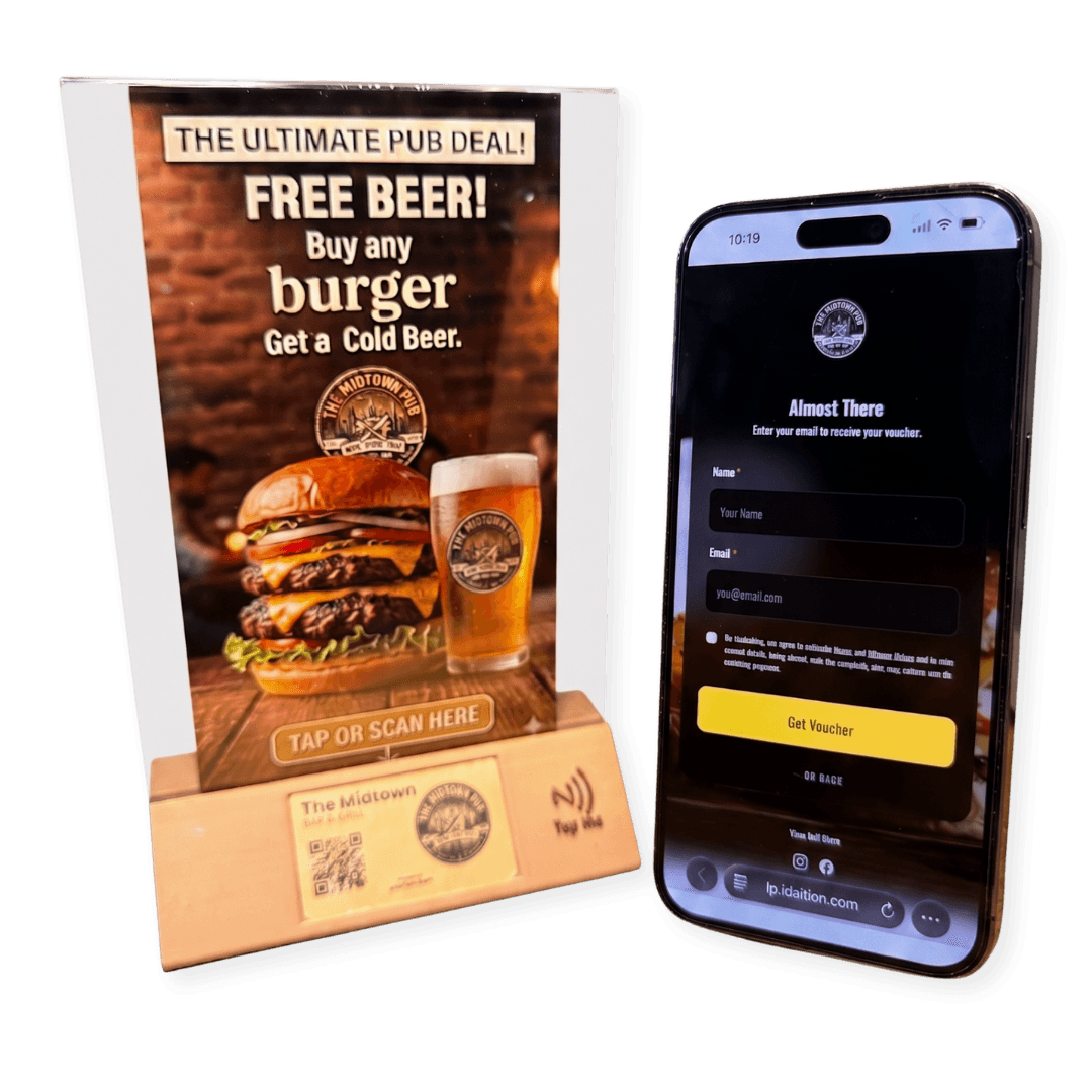 Customer taps or scans